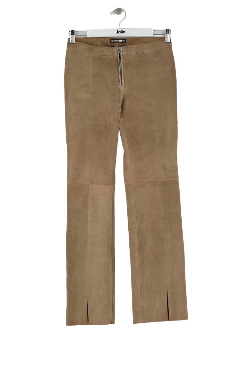 Pantalon slim Plein Sud Marron en Cuir, taille XS - Seconde Main