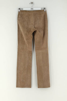 Pantalon slim Plein Sud Marron en Cuir