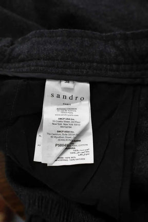 Pantalon slim Sandro Anthracite en Laine