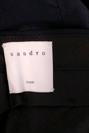 Pantalon slim Sandro Marine en Laine