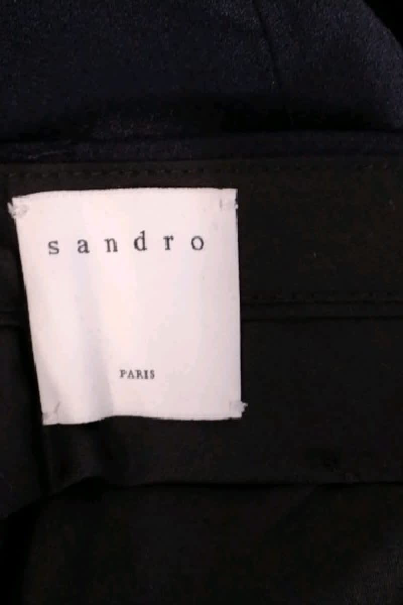 Pantalon slim Sandro Marine en Laine