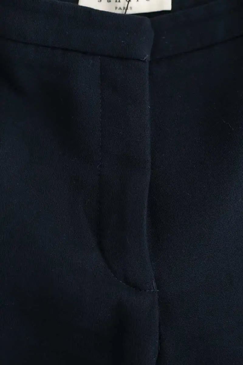 Pantalon slim Sandro Marine en Laine