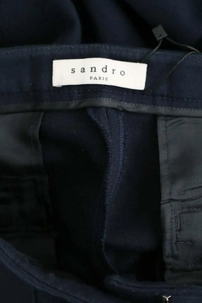 Pantalon slim Sandro Marine en Laine