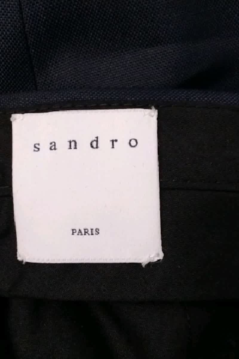 Pantalon slim Sandro Marine en Laine