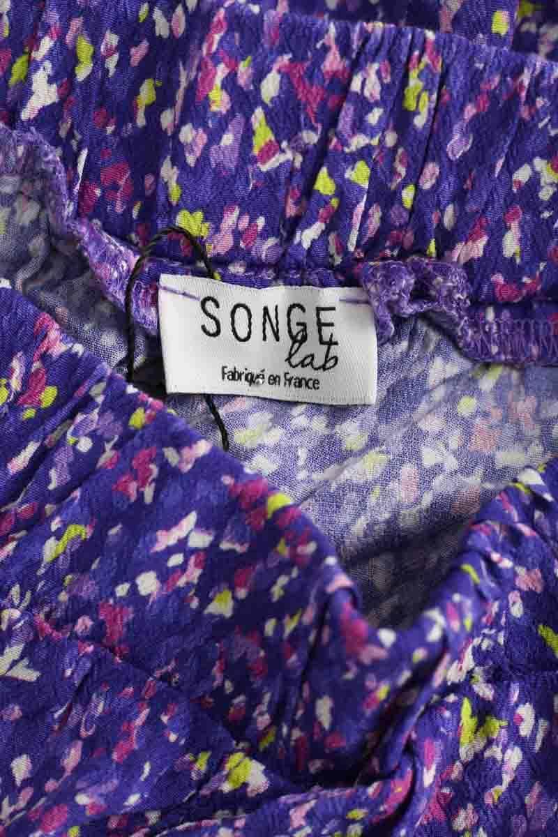 Pantalon slim Songe Lab Violet en Viscose