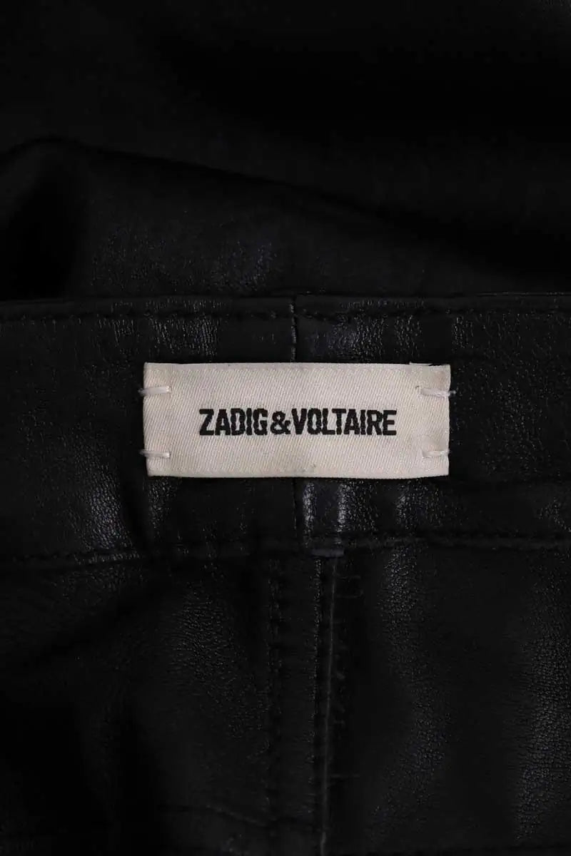 Pantalon slim Zadig & Voltaire Noir en Cuir