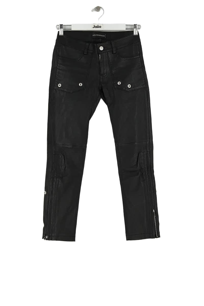 Pantalon slim Zadig & Voltaire Noir en Cuir, taille XS - Seconde Main