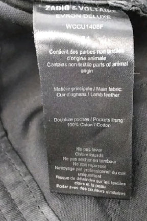 Pantalon slim Zadig & Voltaire Noir en Cuir