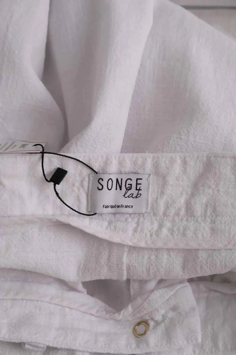 Pantalon Songe Lab Blanc en Lin