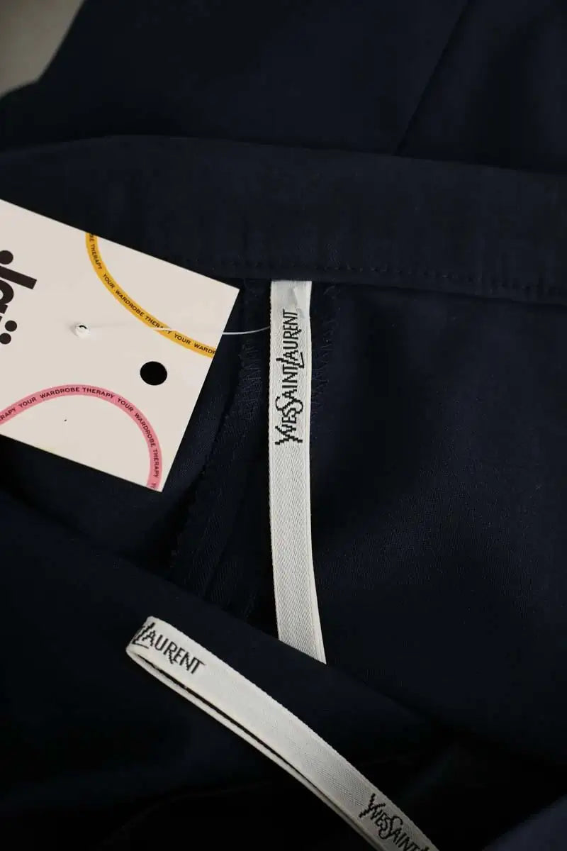 Pantalon Yves Saint Laurent Bleu en Laine