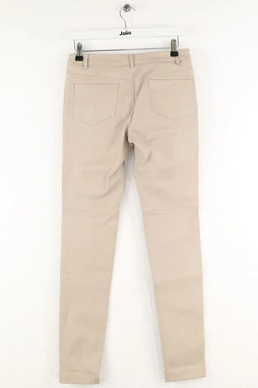 Pantalon Yves Salomon Ecru en Cuir