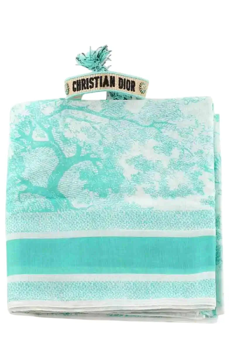 Paréo Dior Vert en Coton, taille M - Seconde Main