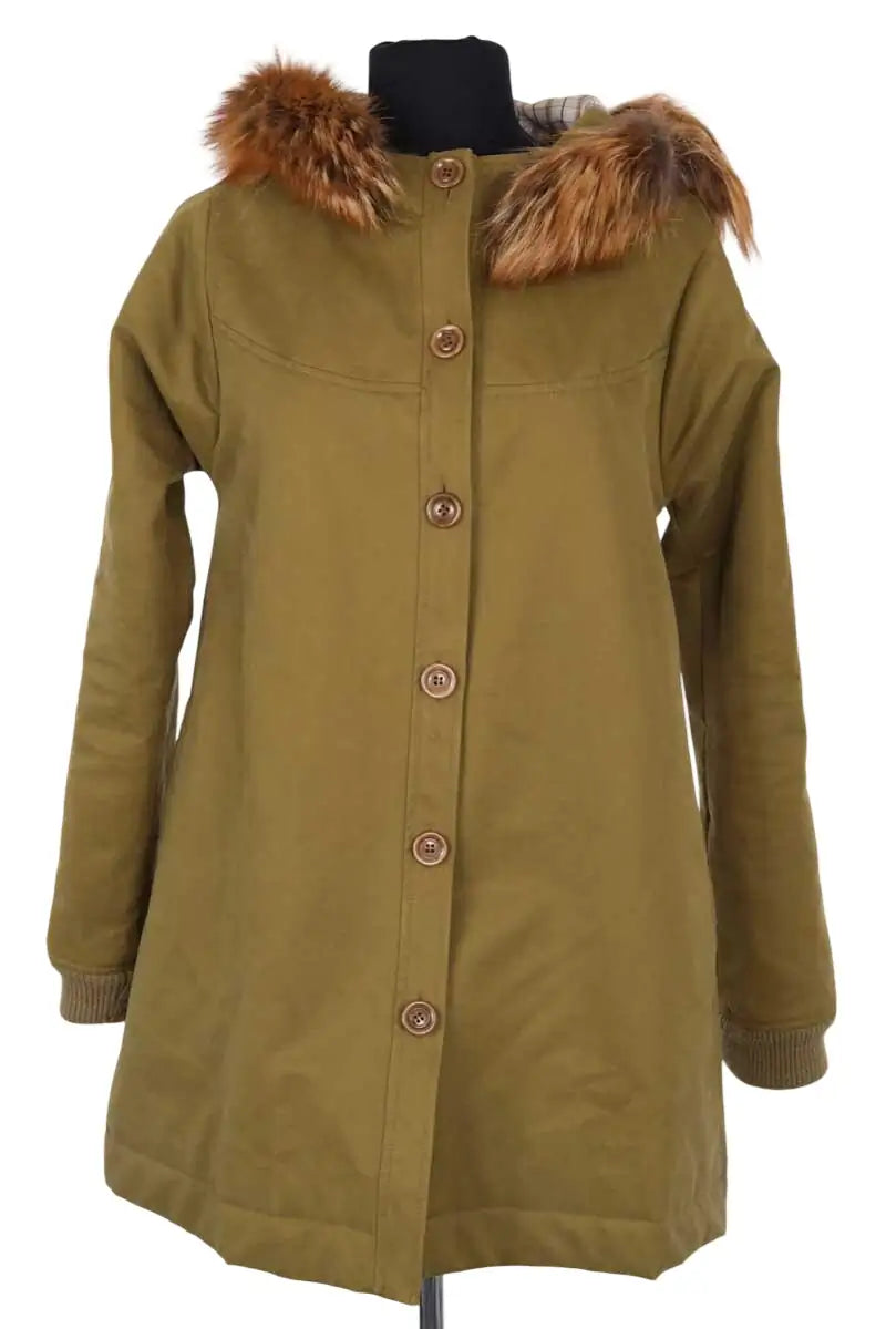 Parka APC Kaki en Coton, taille XS - Seconde Main