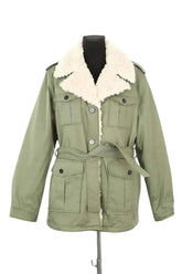 Parka Claudie Pierlot Kaki en Coton, taille XL - Seconde Main