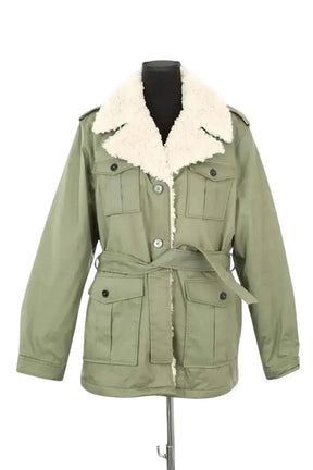 Parka Claudie Pierlot Kaki en Coton, taille XL - Seconde Main