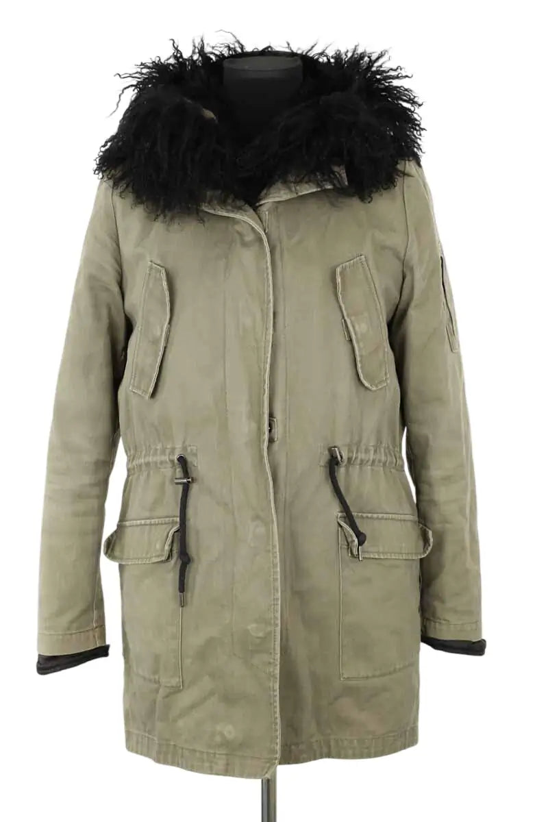 Parka Maje Kaki en Coton, taille M - Seconde Main