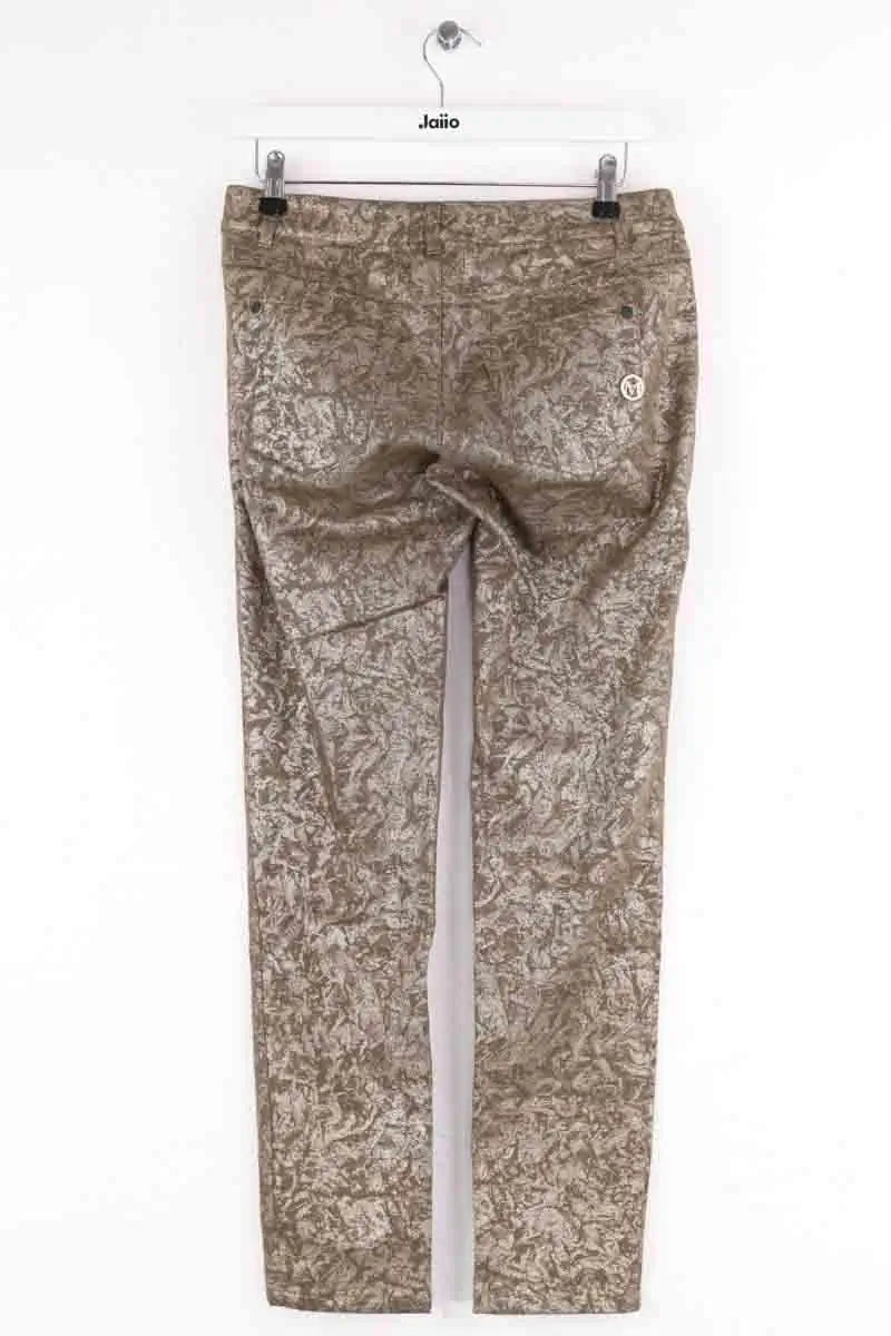 Pantalon droit Marella Kaki en Coton