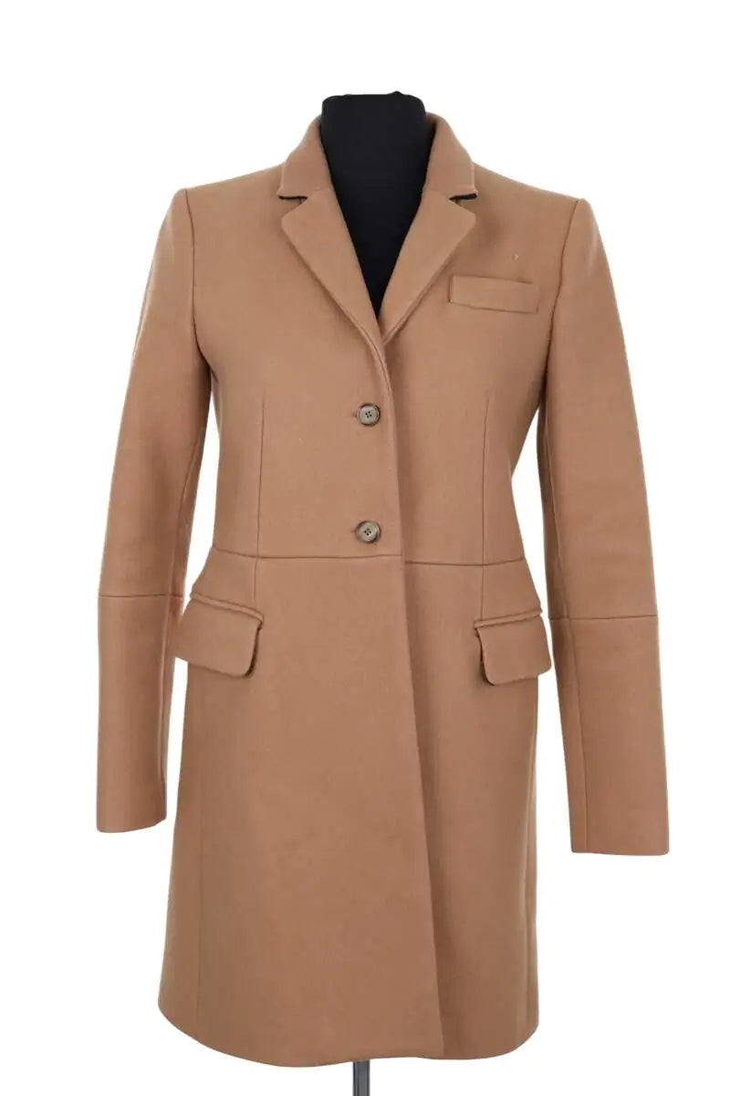 Peacoat Maje Camel en Laine, taille S - Seconde Main