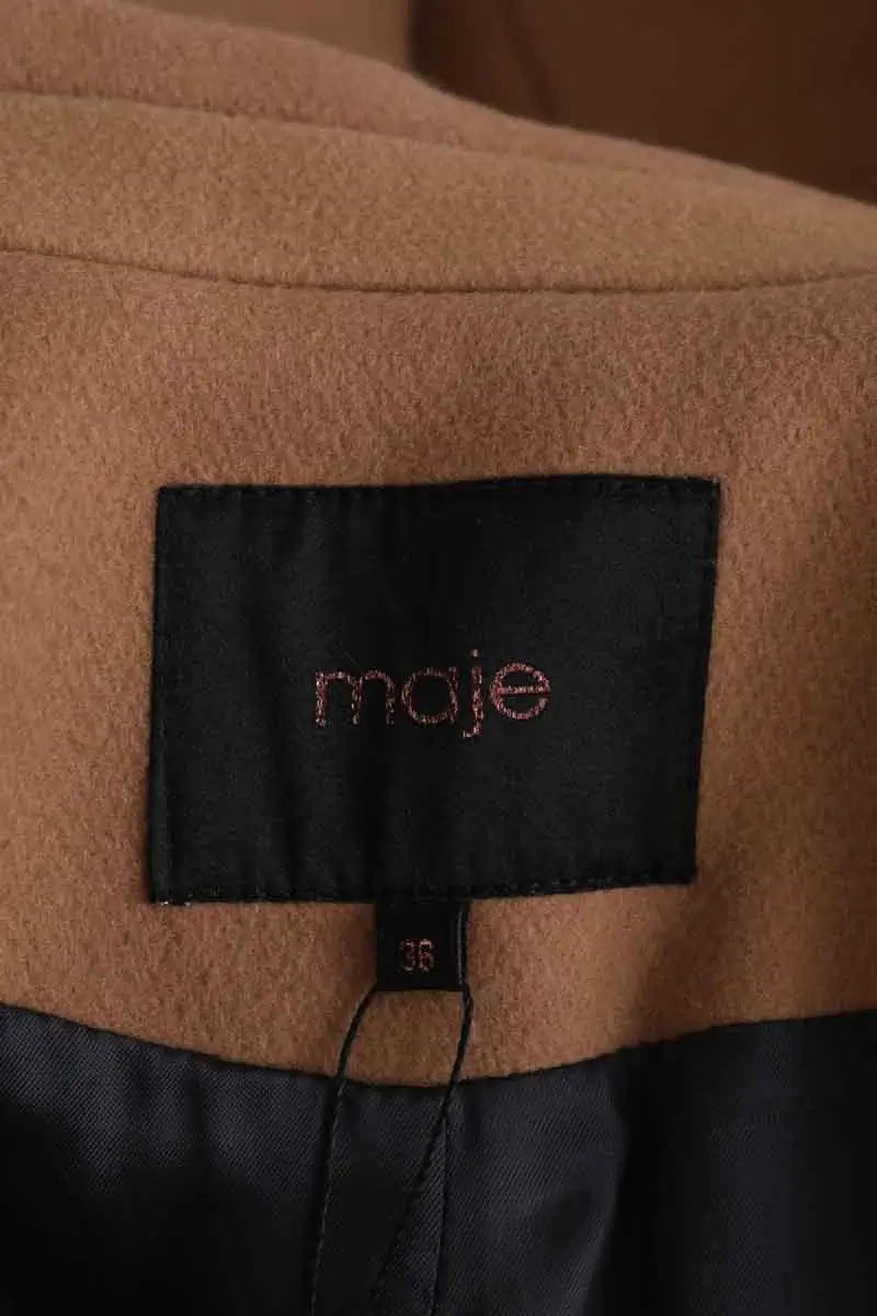 Peacoat Maje Camel en Laine
