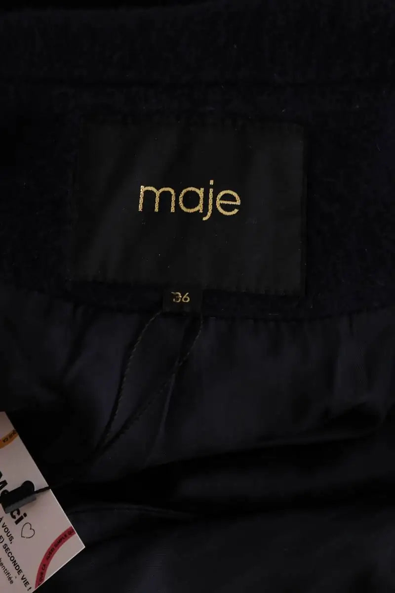 Peacoat Maje Marine en Laine