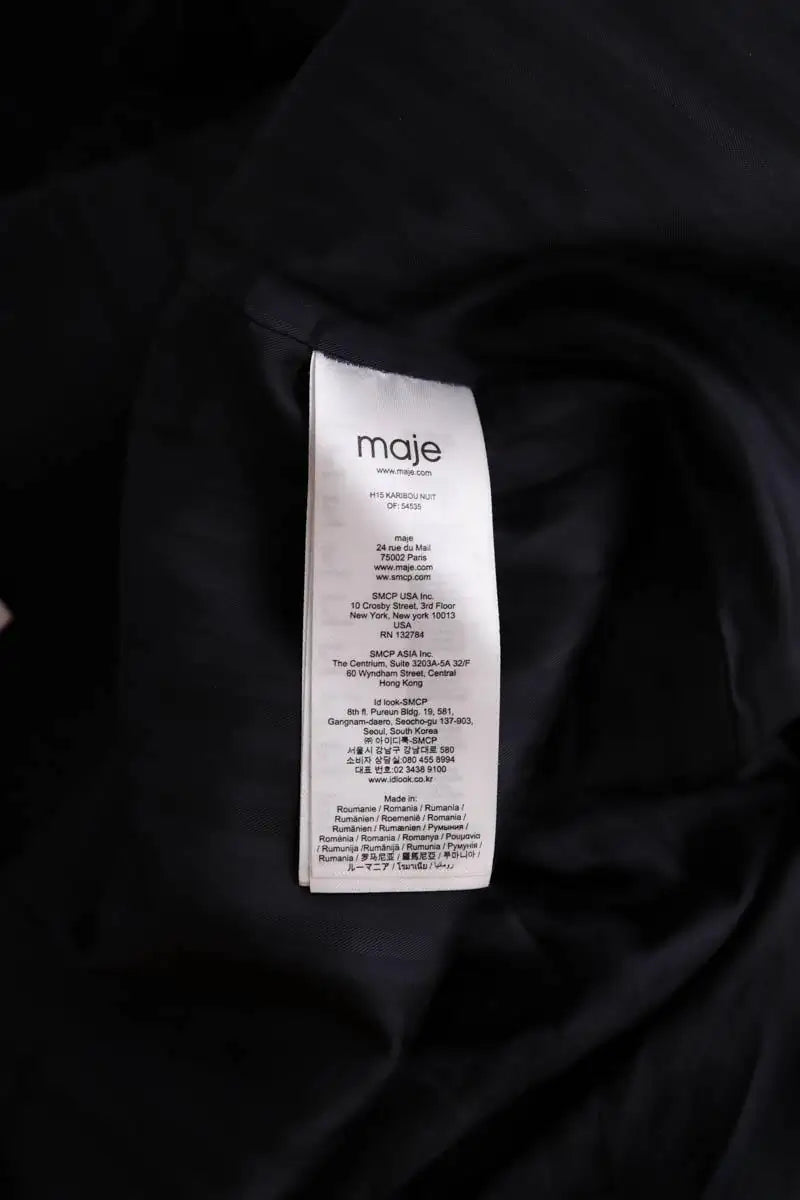Peacoat Maje Marine en Laine
