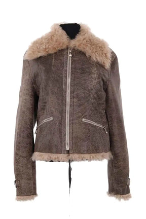 Peau lainée Acne Studios Marron en Cuir, taille S - Seconde Main