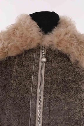 Peau lainée Acne Studios Marron en Cuir
