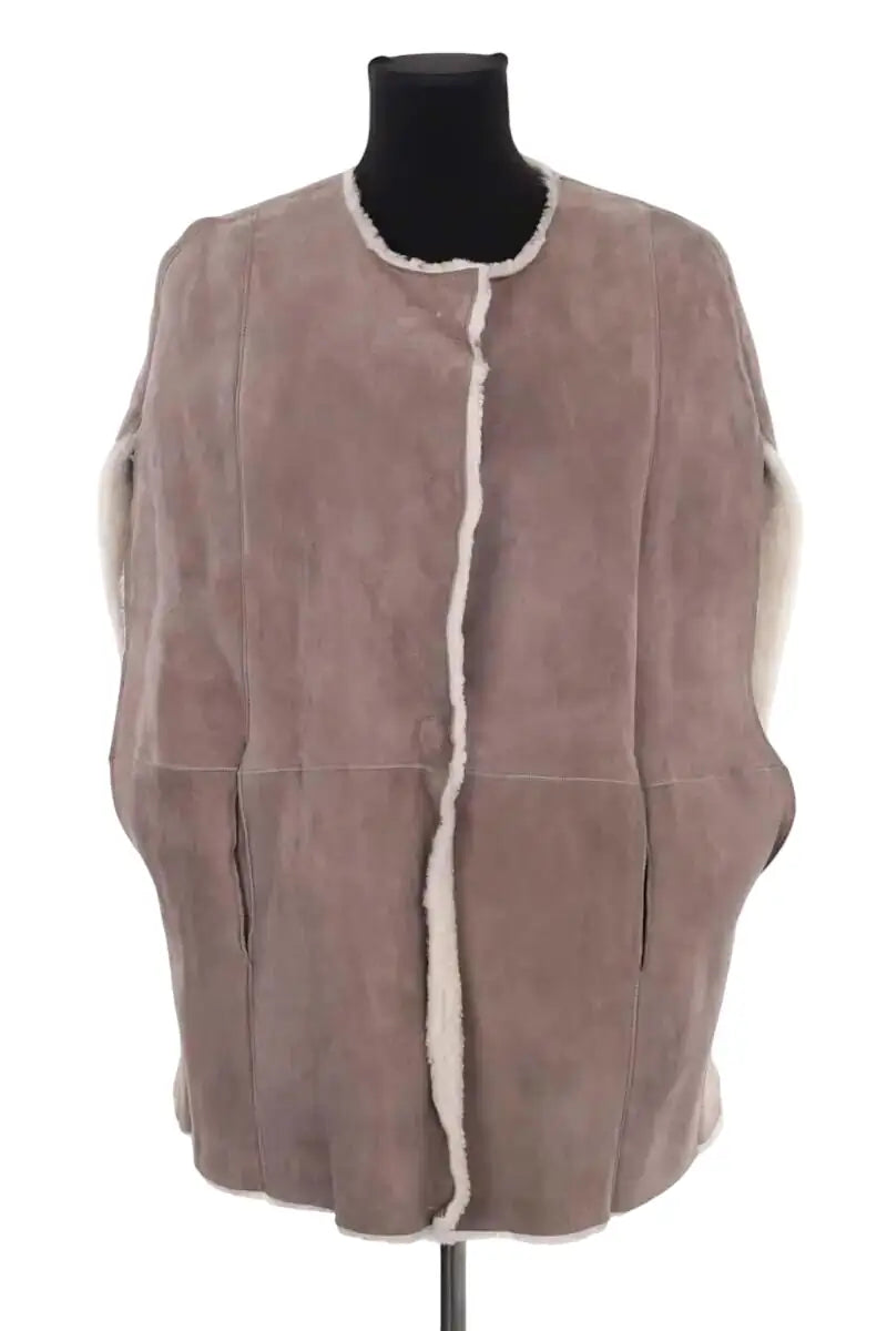 Peau Lainée Ba&Sh Gris en Cuir, taille S - Seconde Main