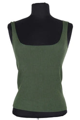 Top sans manche Sandro Vert en Synthétique, taille S - Seconde Main