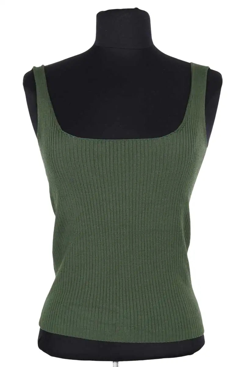 Top sans manche Sandro Vert en Synthétique, taille S - Seconde Main