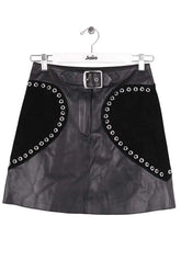Mini jupe Maje Noir en Cuir, taille M - Seconde Main