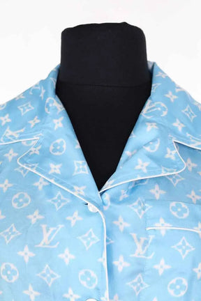 Chemise Louis Vuitton Bleu en Soie