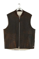 Manteau Stüssy Marron en Cuir, taille L - Seconde Main
