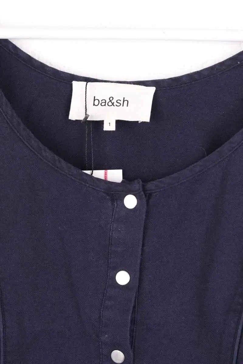 Top sans manche Ba&Sh Marine en Coton