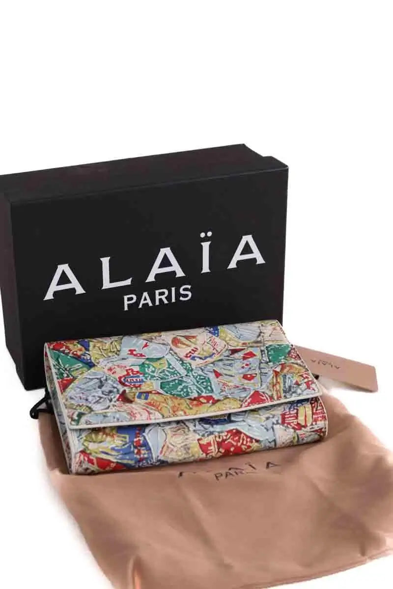 Pochette Alaïa cuir imprime cesar Multicolore en Cuir