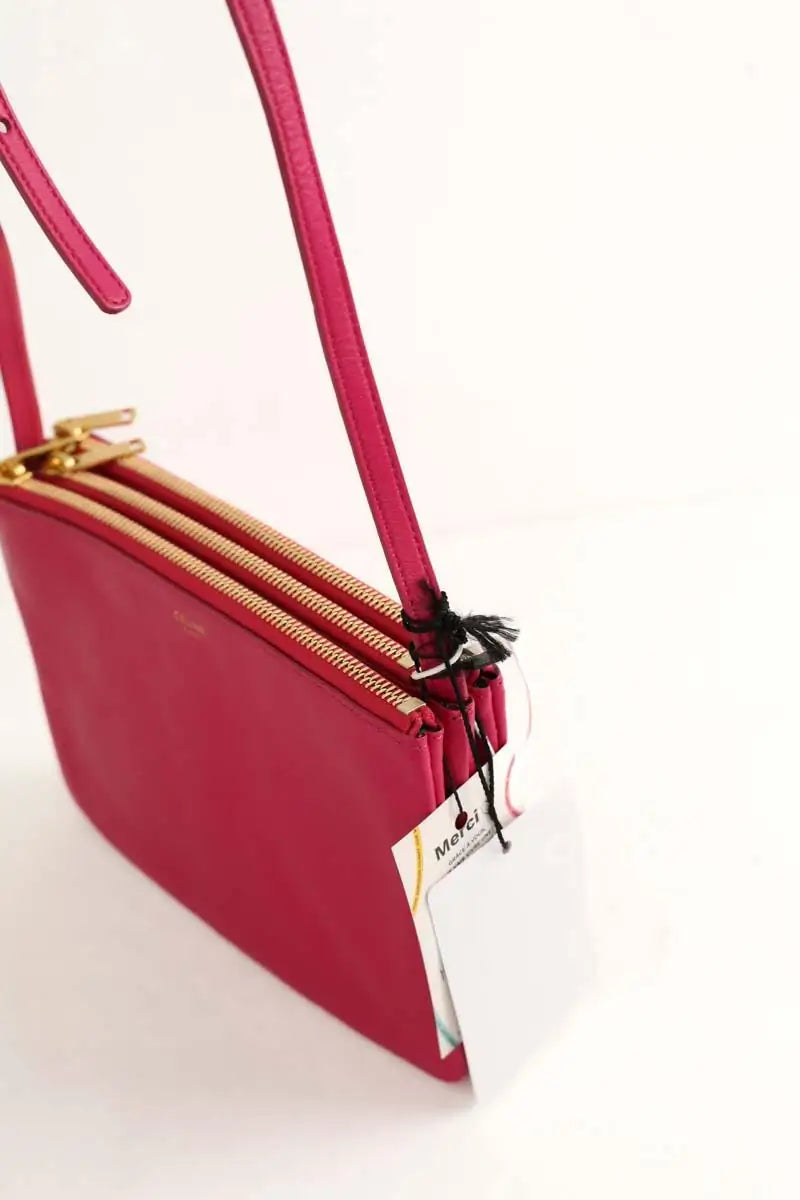 Pochette Celine Trio Rose en Cuir