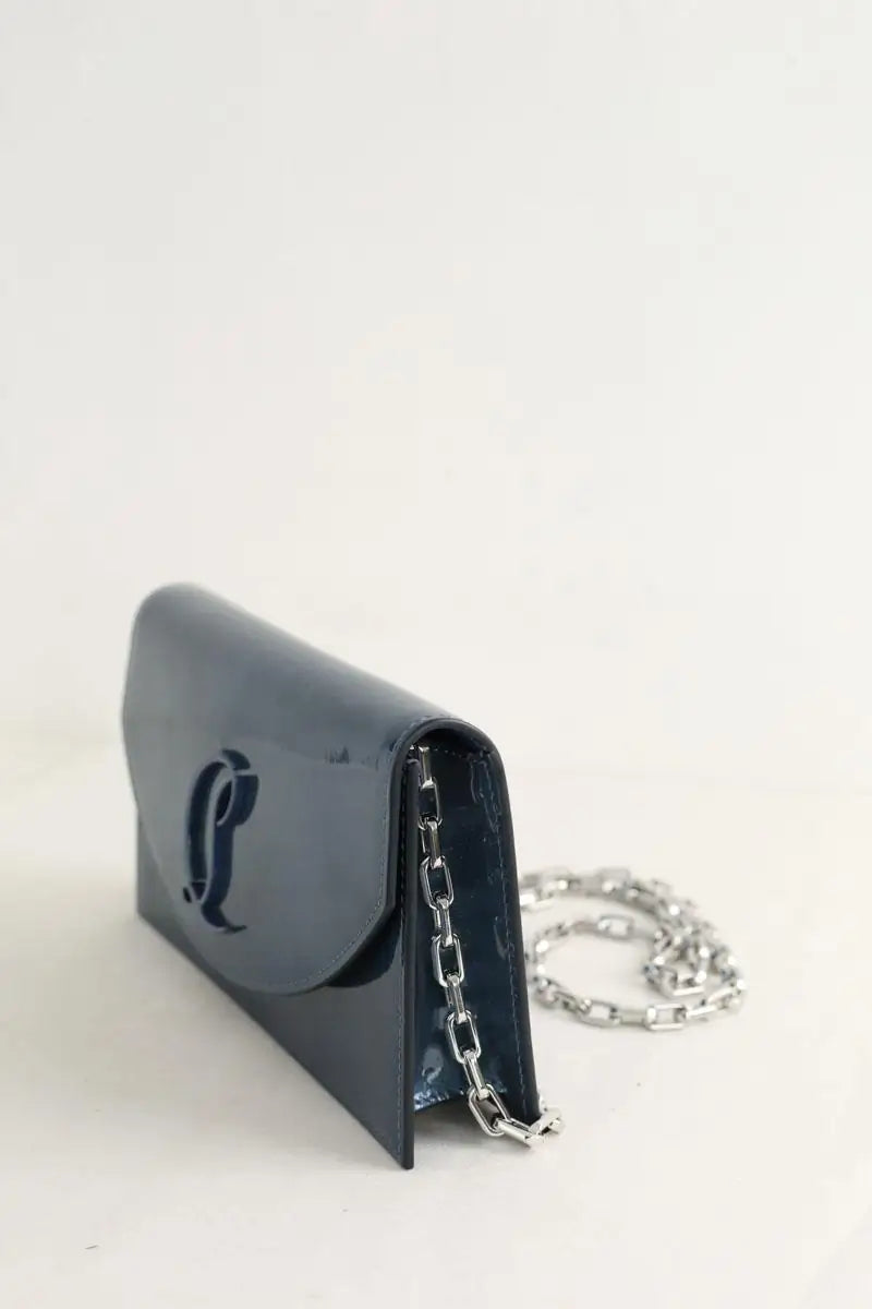 Pochette Christian Louboutin Loubi 54 Bleu en Cuir verni