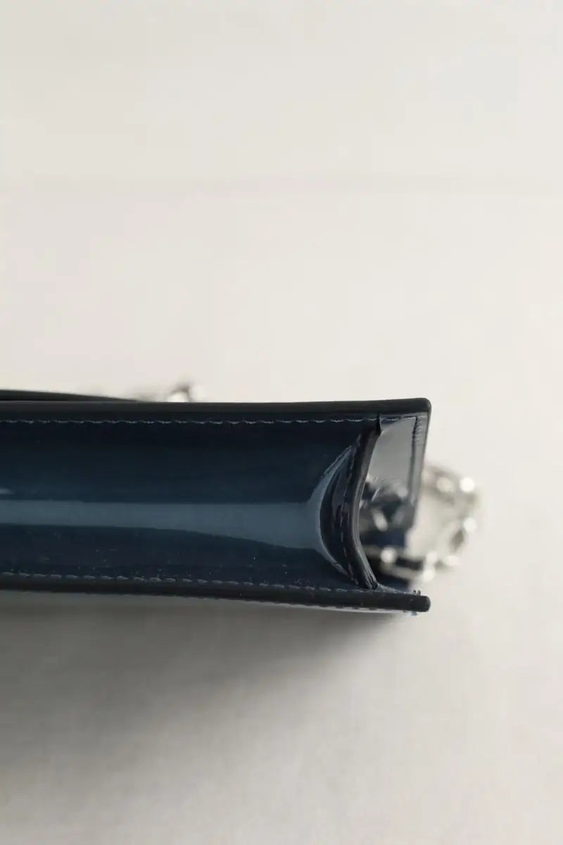 Pochette Christian Louboutin Loubi 54 Bleu en Cuir verni