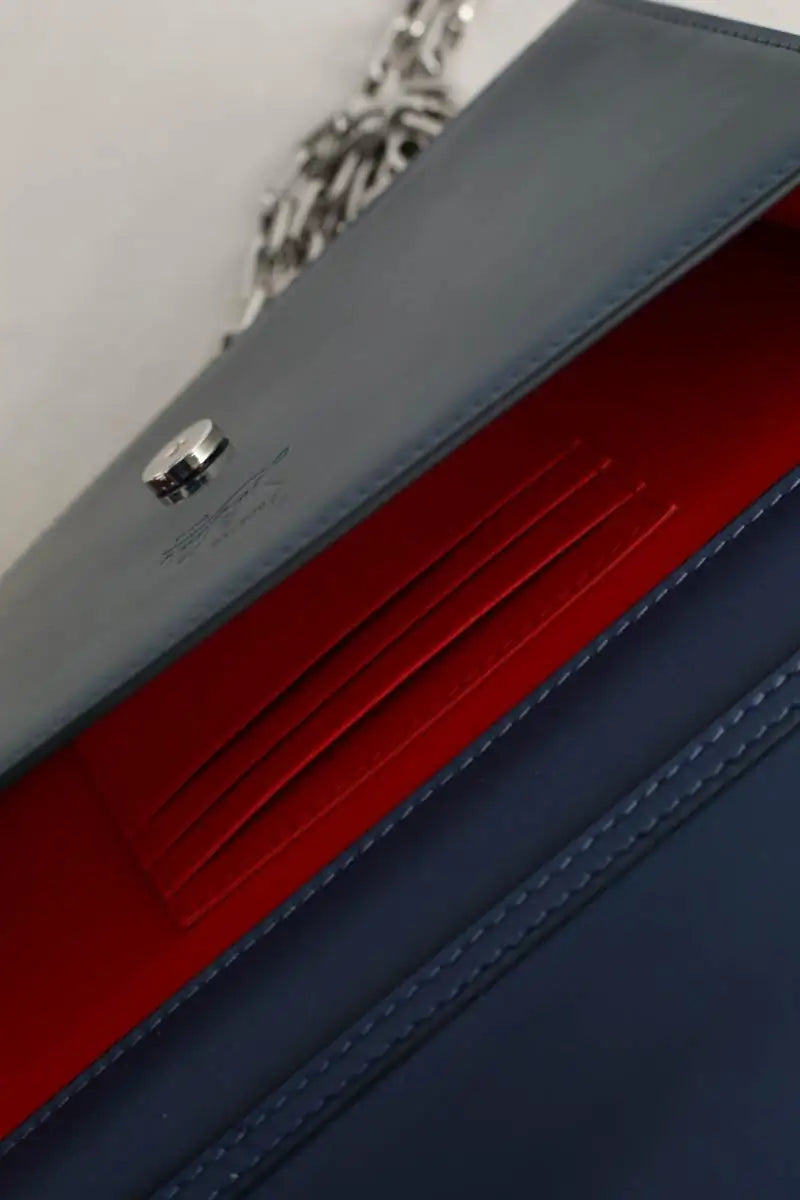 Pochette Christian Louboutin Loubi 54 Bleu en Cuir verni