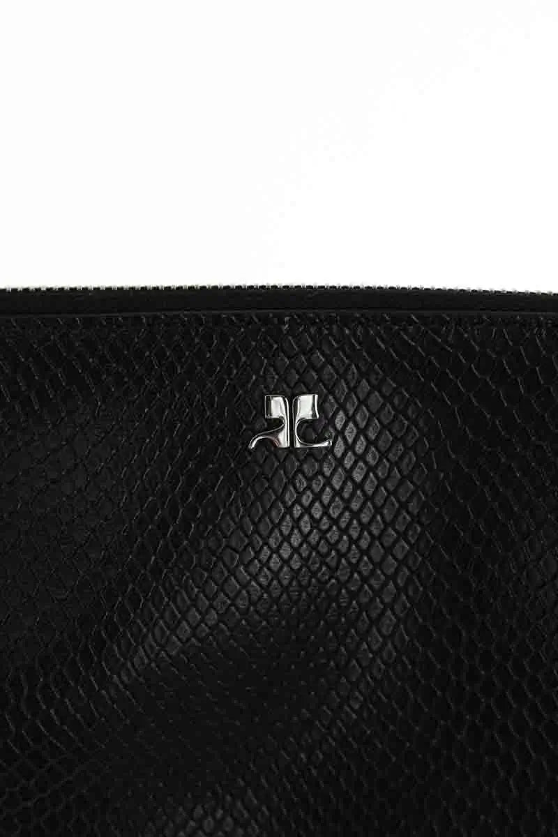 Pochette Courrèges Holly eclipse patchwork Noir en Cuir