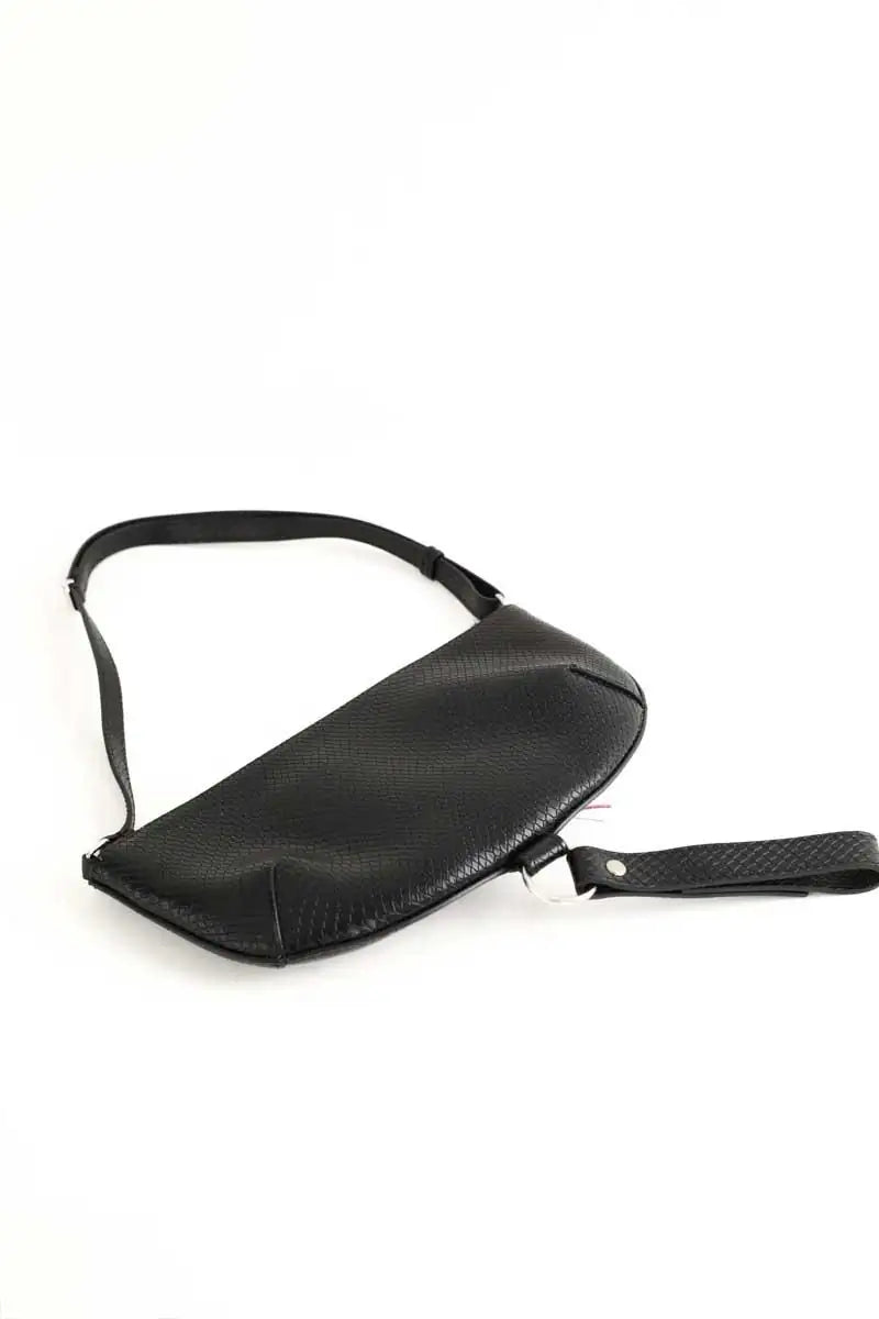 Pochette Courrèges Holly eclipse patchwork Noir en Cuir