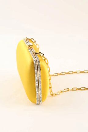 Pochette de soirée en satin et strass Prada Ametista Jaune en Synthétique
