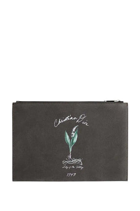 Pochette Dior Lily of the Valley Gris en Cuir - Seconde Main
