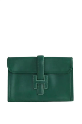 Pochette Hermès Vert en Cuir - Seconde Main
