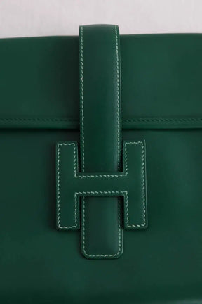Pochette Hermès Vert en Cuir