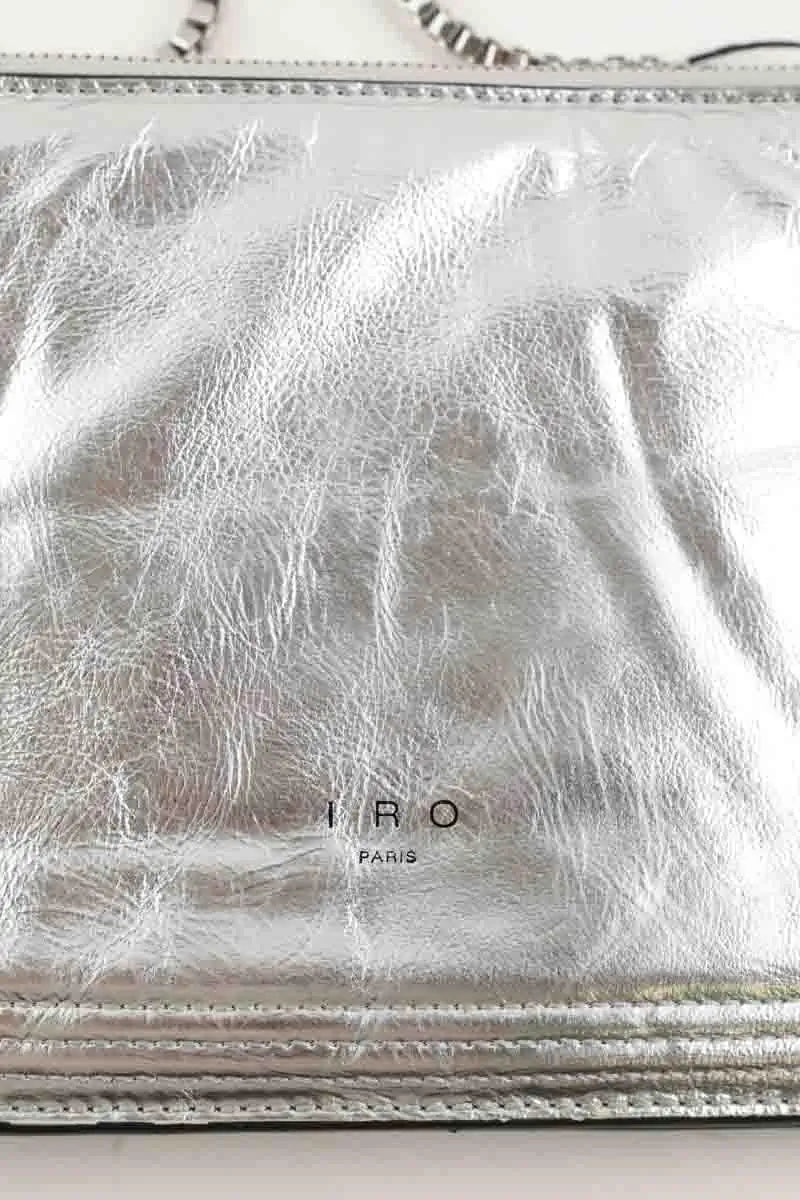 Pochette Iro Argent en Cuir