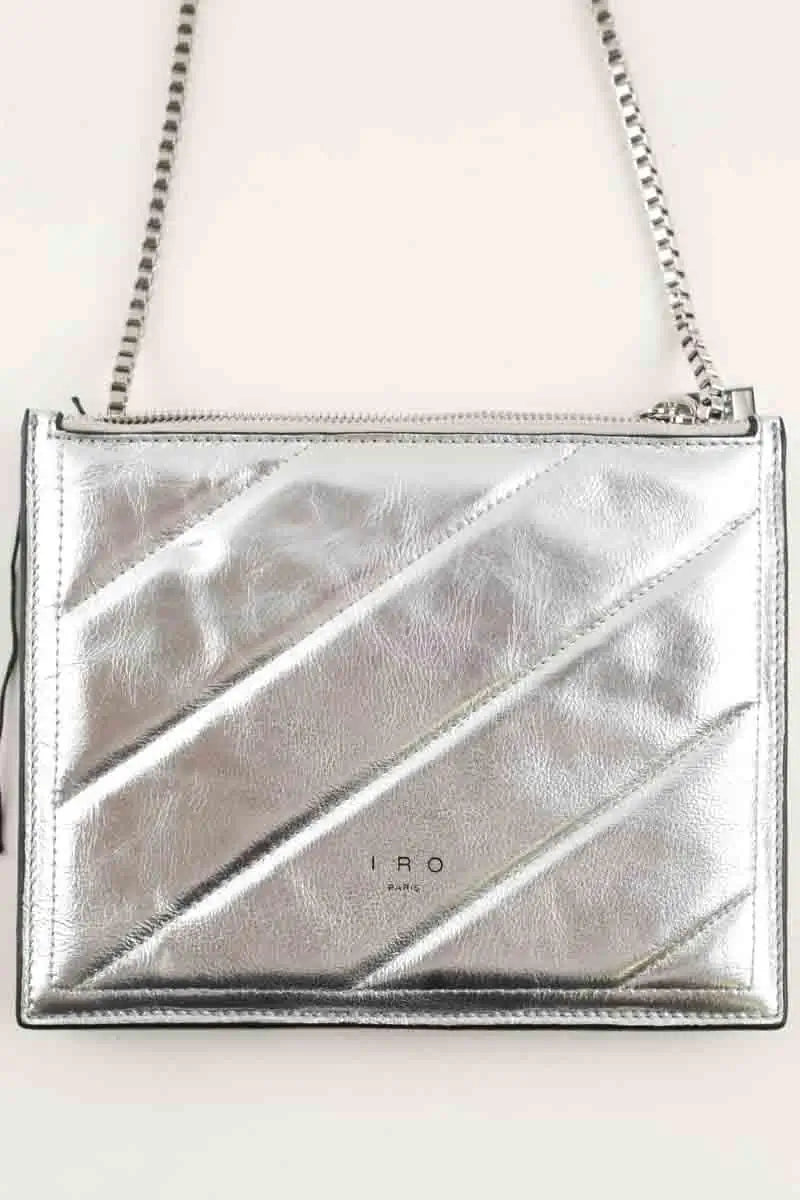 Pochette Iro Argent en Cuir