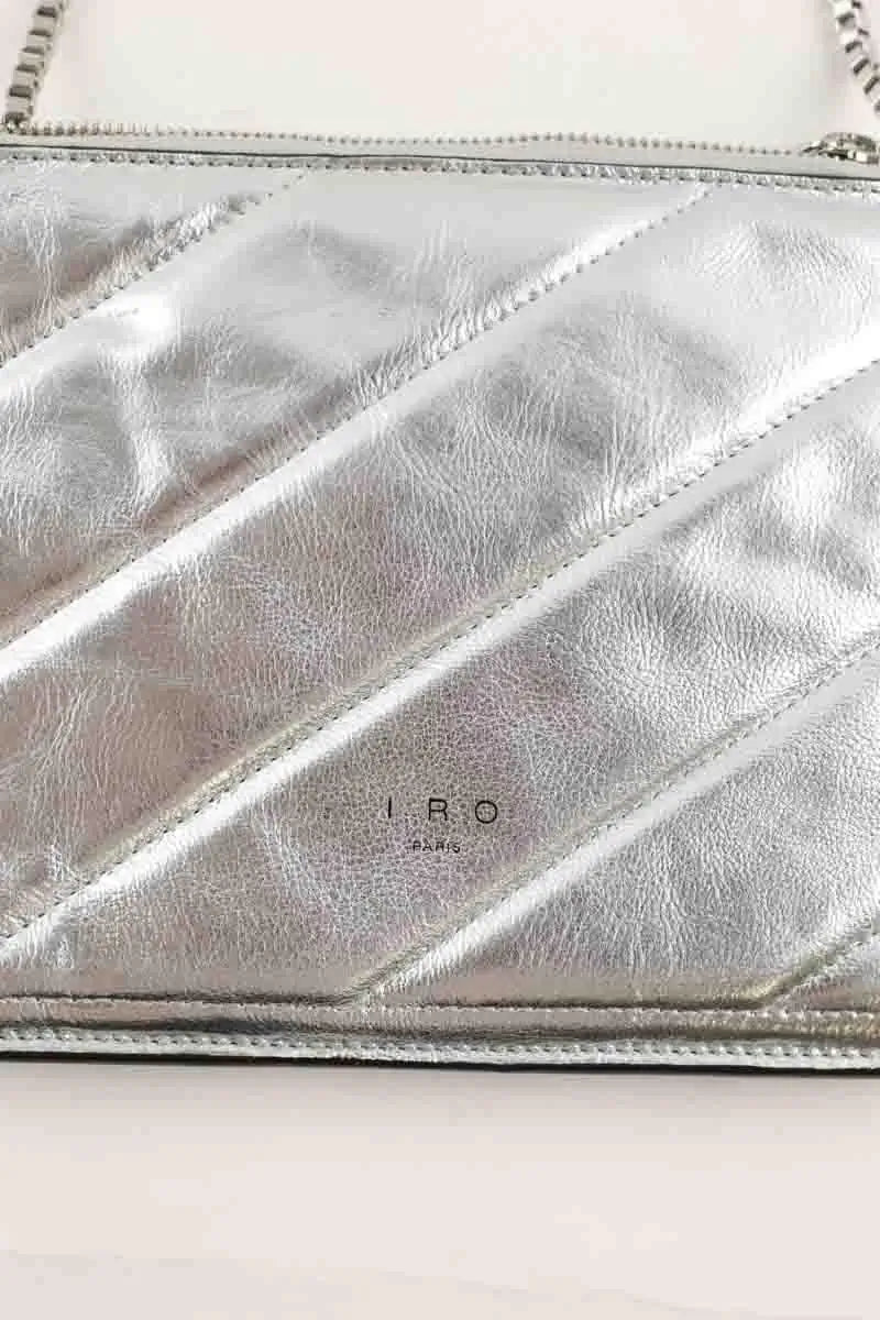 Pochette Iro Argent en Cuir