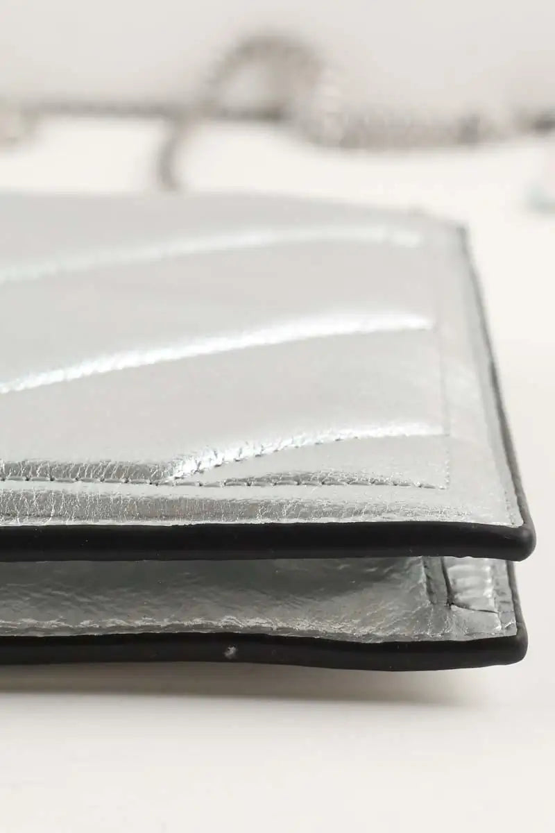 Pochette Iro Argent en Cuir