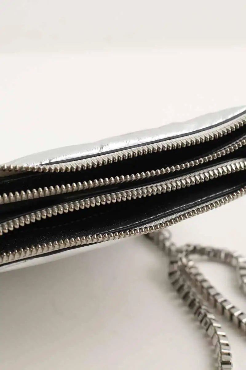 Pochette Iro Argent en Cuir